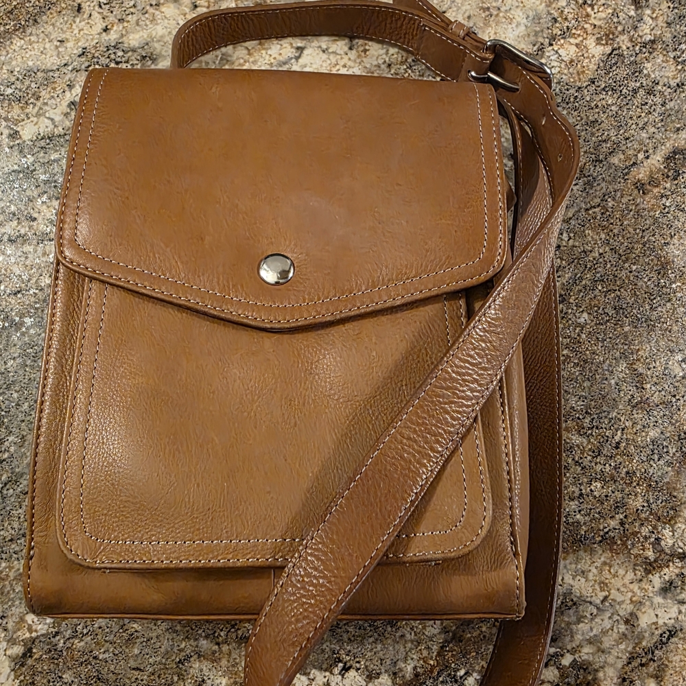 Brown Leather Fossil Crossbody Bag